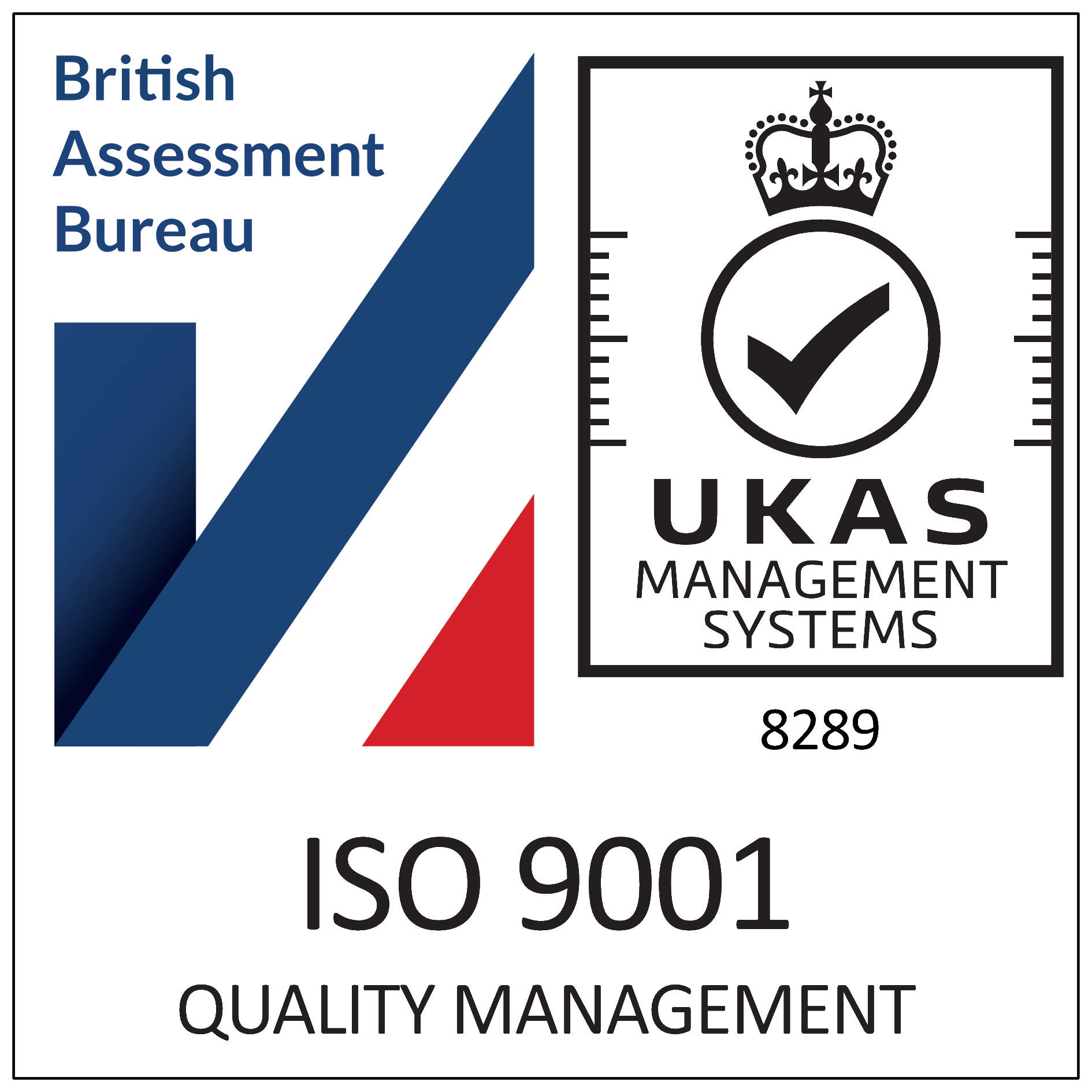 British Assessment Bureau badge 9001 Quality Management